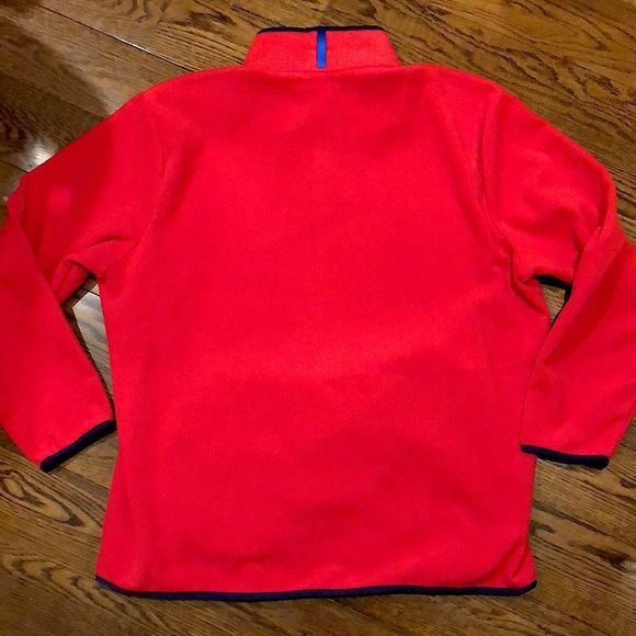 RALPH LAUREN POLO Red 1/4 Snap Long Sleeve Henley Fleece w Zip Pockets 2XL NWOT